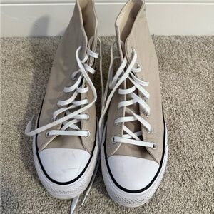 Platform Converse Cream High-Tops with White Accents